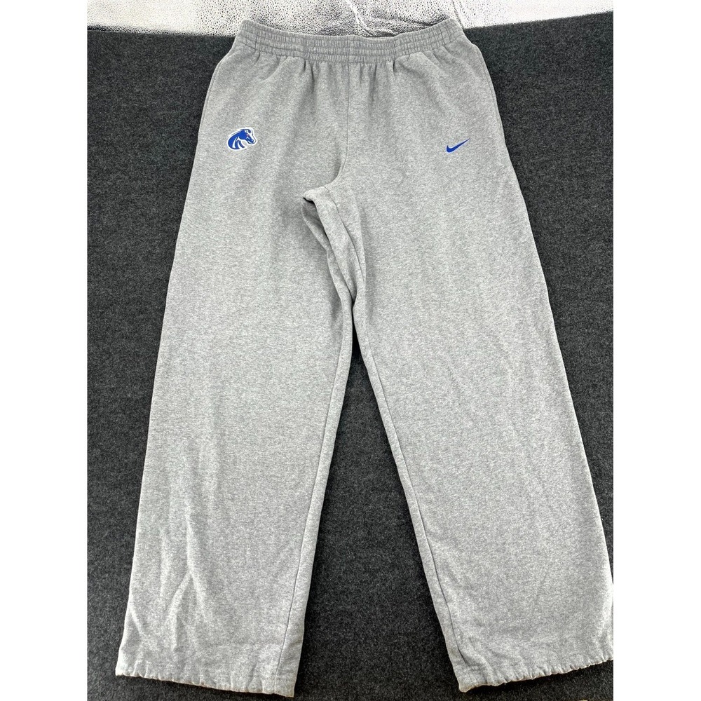 Nike Boise State Broncos Sweatpants Mens 2XL Gray Cotton Swoosh Fleece Athletic